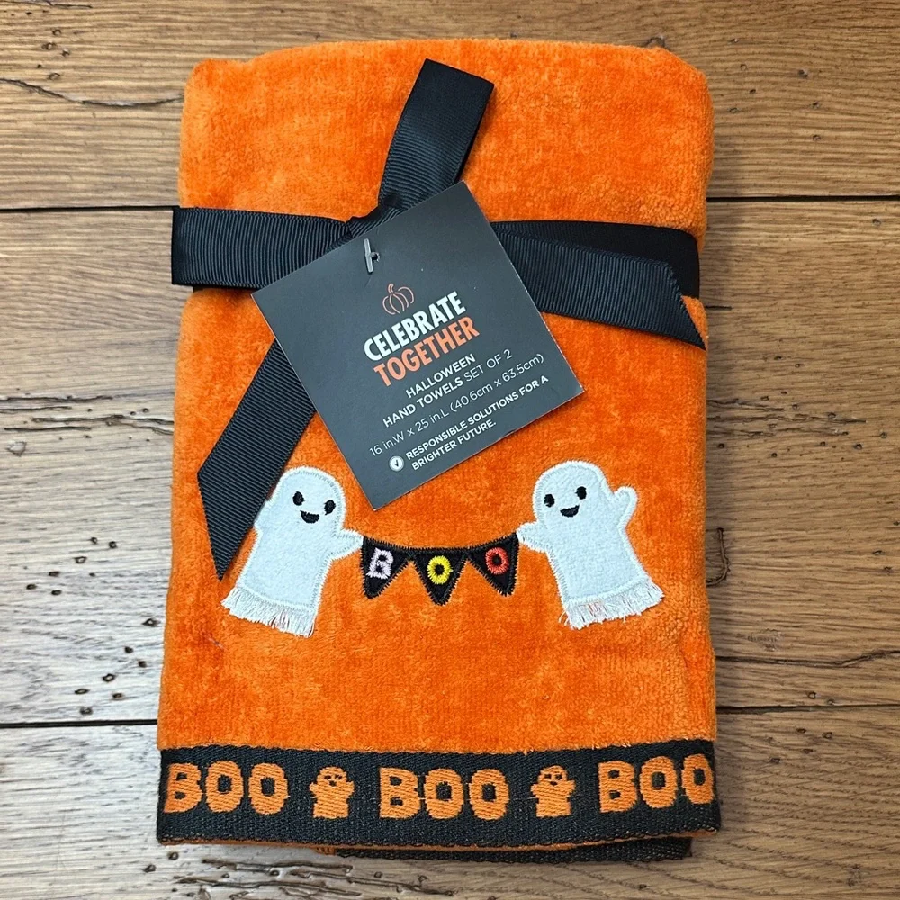 Celebrate Together Halloween Boo Hand Towel Set - Orange